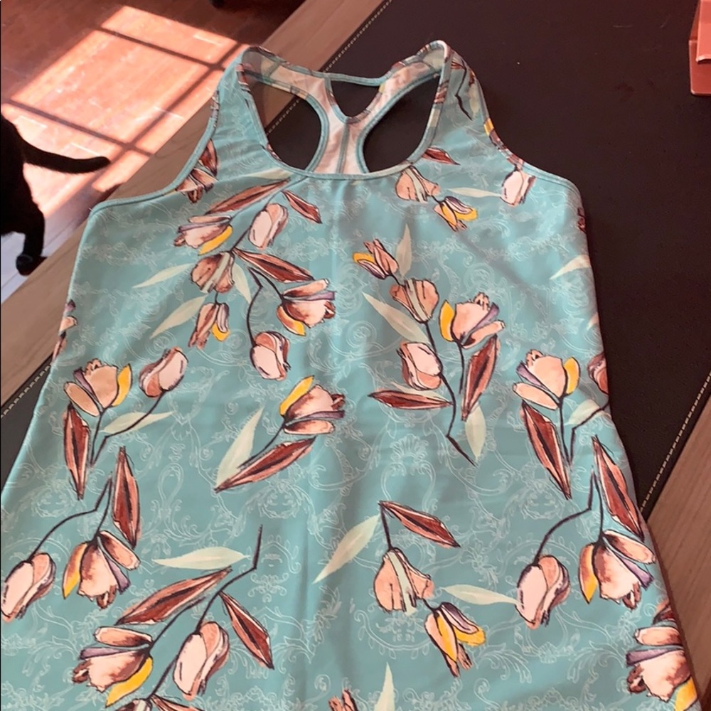 Green floral tank top by Calia